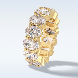 Full Eternity Wedding Band with 8.46 CT Oval Cut Moissanite