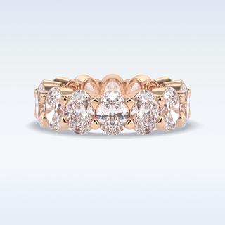 Full Eternity Wedding Band with 8.46 CT Oval Cut Moissanite