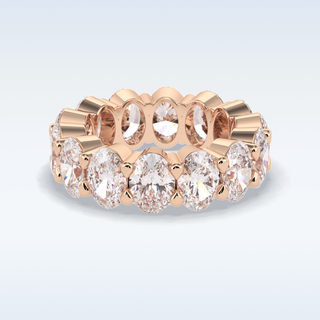 Full Eternity Wedding Band with 8.46 CT Oval Cut Moissanite