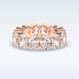 Full Eternity Wedding Band with 8.46 CT Oval Cut Moissanite