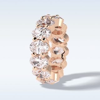 Full Eternity Wedding Band with 8.46 CT Oval Cut Moissanite