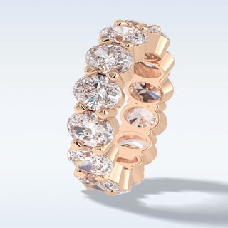 Full Eternity Wedding Band with 8.46 CT Oval Cut Moissanite