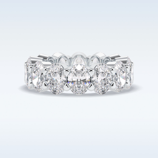 Full Eternity Wedding Band with 8.46 CT Oval Cut Moissanite