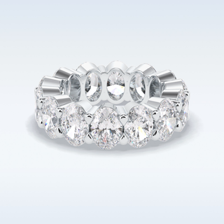 Full Eternity Wedding Band with 8.46 CT Oval Cut Moissanite