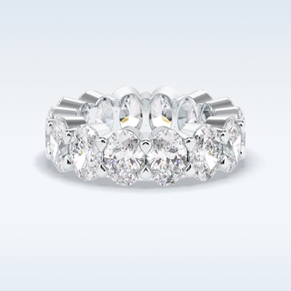 Full Eternity Wedding Band with 8.46 CT Oval Cut Moissanite