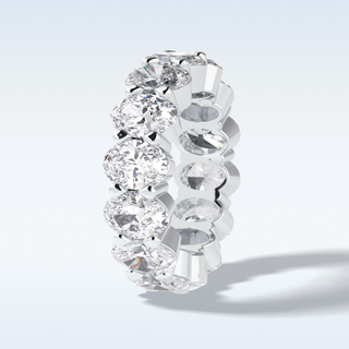 Full Eternity Wedding Band with 8.46 CT Oval Cut Moissanite