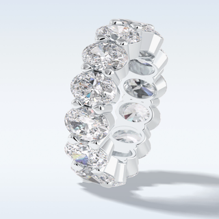 Full Eternity Wedding Band with 8.46 CT Oval Cut Moissanite