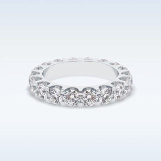 Full Eternity Wedding Band with 3.03 CT Round Cut Moissanite