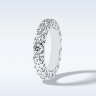 Full Eternity Wedding Band with 3.03 CT Round Cut Moissanite