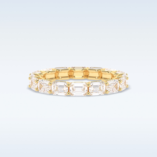 Full Eternity Wedding Band with 3.27 CT Emerald Cut Moissanite