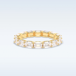 Full Eternity Wedding Band with 3.27 CT Emerald Cut Moissanite