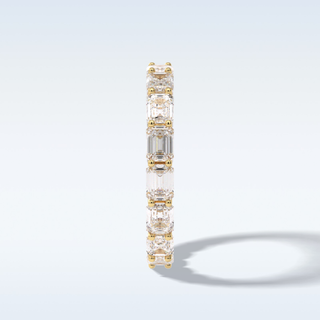 Full Eternity Wedding Band with 3.27 CT Emerald Cut Moissanite