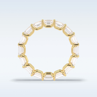 Full Eternity Wedding Band with 3.27 CT Emerald Cut Moissanite