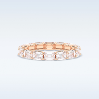 Full Eternity Wedding Band with 3.27 CT Emerald Cut Moissanite