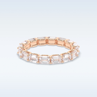 Full Eternity Wedding Band with 3.27 CT Emerald Cut Moissanite