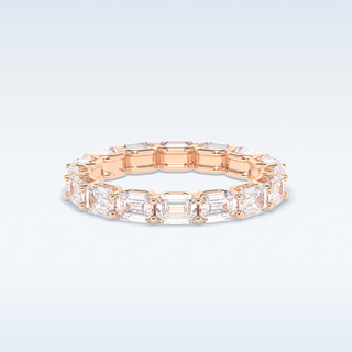 Full Eternity Wedding Band with 3.27 CT Emerald Cut Moissanite