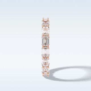 Full Eternity Wedding Band with 3.27 CT Emerald Cut Moissanite