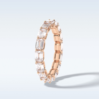 Full Eternity Wedding Band with 3.27 CT Emerald Cut Moissanite