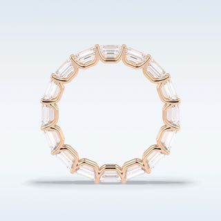 Full Eternity Wedding Band with 3.27 CT Emerald Cut Moissanite
