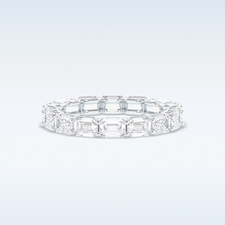 Full Eternity Wedding Band with 3.27 CT Emerald Cut Moissanite