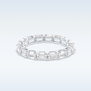 Full Eternity Wedding Band with 3.27 CT Emerald Cut Moissanite