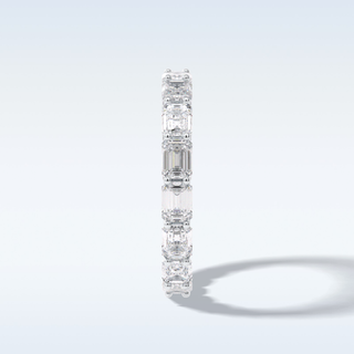 Full Eternity Wedding Band with 3.27 CT Emerald Cut Moissanite