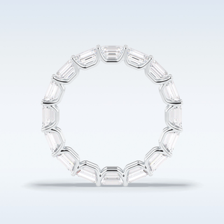 Full Eternity Wedding Band with 3.27 CT Emerald Cut Moissanite