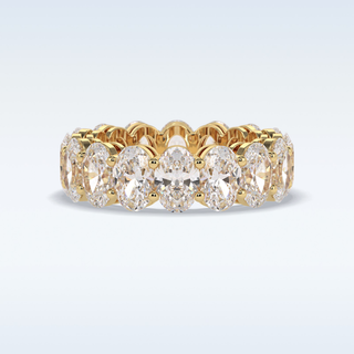 Full Eternity Wedding Band with 7.99 CT Oval Cut Moissanite