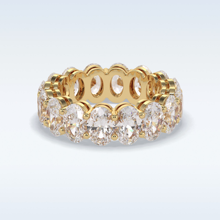 Full Eternity Wedding Band with 7.99 CT Oval Cut Moissanite
