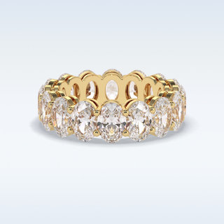 Full Eternity Wedding Band with 7.99 CT Oval Cut Moissanite