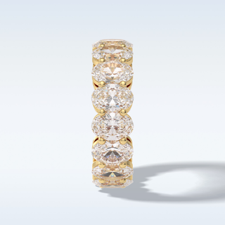 Full Eternity Wedding Band with 7.99 CT Oval Cut Moissanite