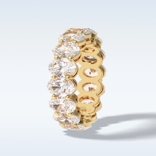 Full Eternity Wedding Band with 7.99 CT Oval Cut Moissanite