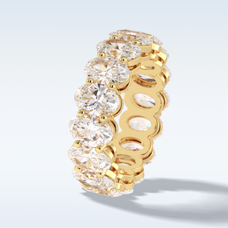 Full Eternity Wedding Band with 7.99 CT Oval Cut Moissanite