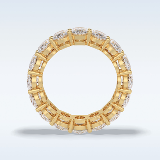 Full Eternity Wedding Band with 7.99 CT Oval Cut Moissanite