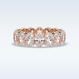 Full Eternity Wedding Band with 7.99 CT Oval Cut Moissanite