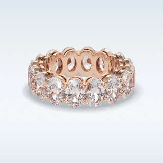 Full Eternity Wedding Band with 7.99 CT Oval Cut Moissanite