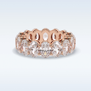 Full Eternity Wedding Band with 7.99 CT Oval Cut Moissanite