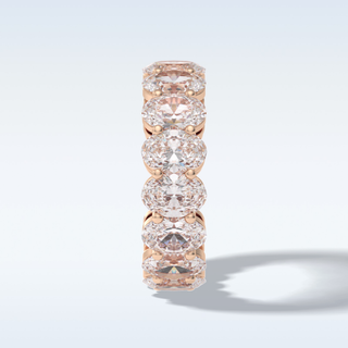 Full Eternity Wedding Band with 7.99 CT Oval Cut Moissanite