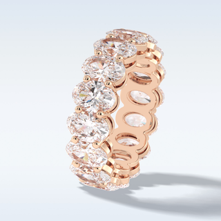 Full Eternity Wedding Band with 7.99 CT Oval Cut Moissanite