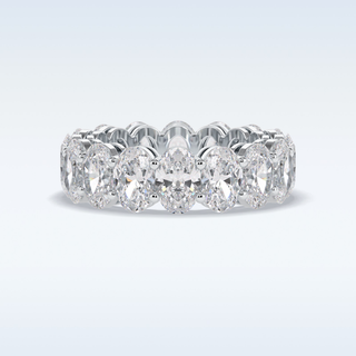 Full Eternity Wedding Band with 7.99 CT Oval Cut Moissanite