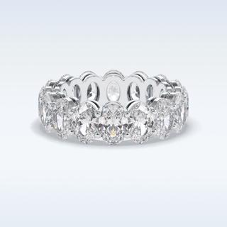 Full Eternity Wedding Band with 7.99 CT Oval Cut Moissanite