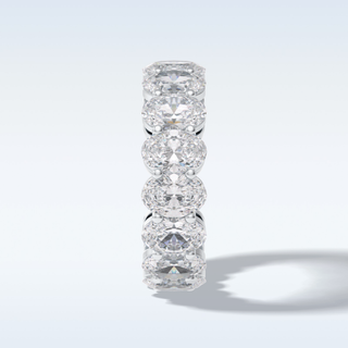 Full Eternity Wedding Band with 7.99 CT Oval Cut Moissanite