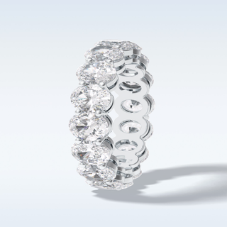 Full Eternity Wedding Band with 7.99 CT Oval Cut Moissanite