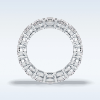 Full Eternity Wedding Band with 7.99 CT Oval Cut Moissanite