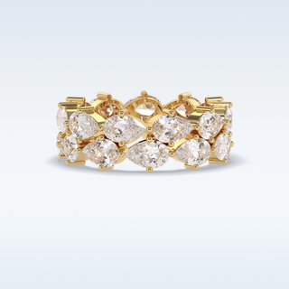 Full Eternity Wedding Band with 4.48 CT Pear Cut Moissanite