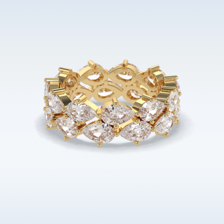 Full Eternity Wedding Band with 4.48 CT Pear Cut Moissanite