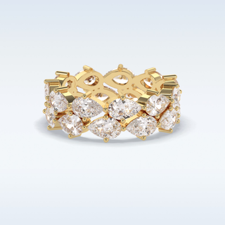 Full Eternity Wedding Band with 4.48 CT Pear Cut Moissanite