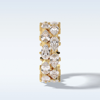 Full Eternity Wedding Band with 4.48 CT Pear Cut Moissanite