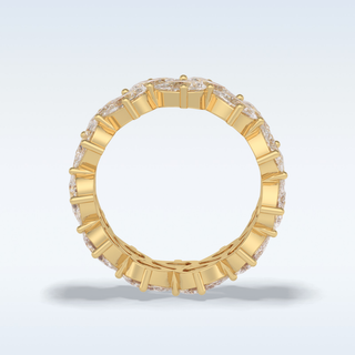Full Eternity Wedding Band with 4.48 CT Pear Cut Moissanite
