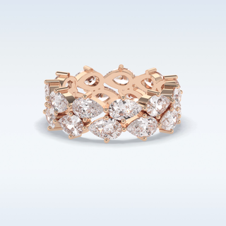 Full Eternity Wedding Band with 4.48 CT Pear Cut Moissanite